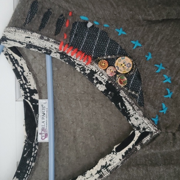 Forla Paris Large Art Dress Rag Doll Grey Stitches Patchwork 2000s - Picture 5 of 14